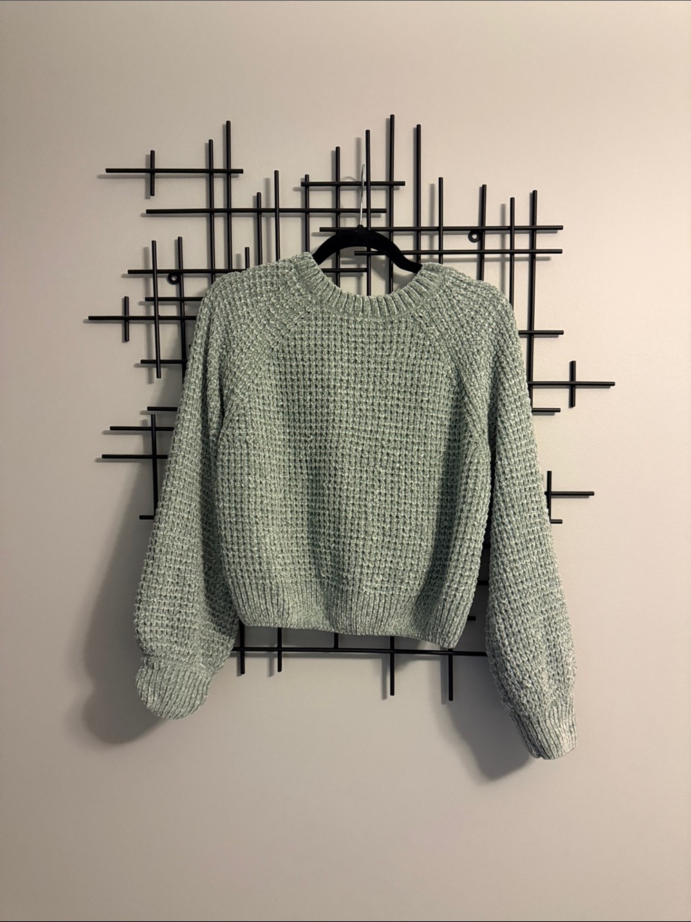 Cozy Mint Green Knit cropped Sweater - Women's